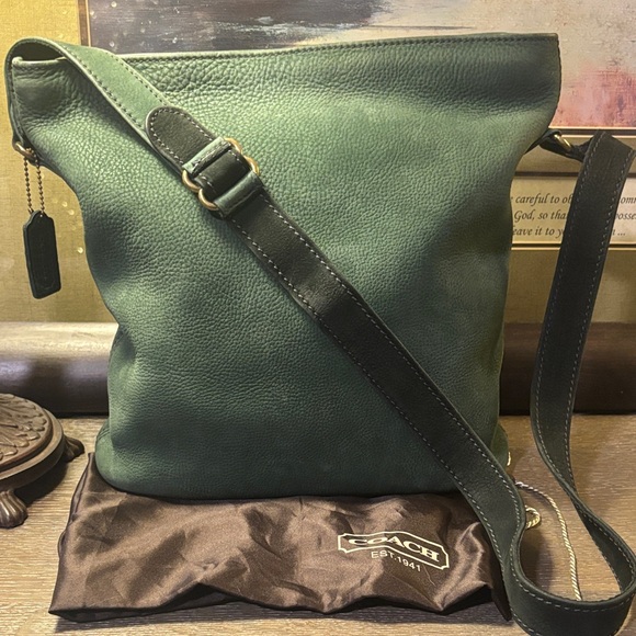 Coach Sonoma Nubuck Green Leather Satchel Bag - Picture 14 of 14
